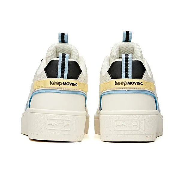 Anta Slip Resistant, Abrasion Resistant, Lightweight Low Top Skateboard Shoes Women's White Black Blue-3