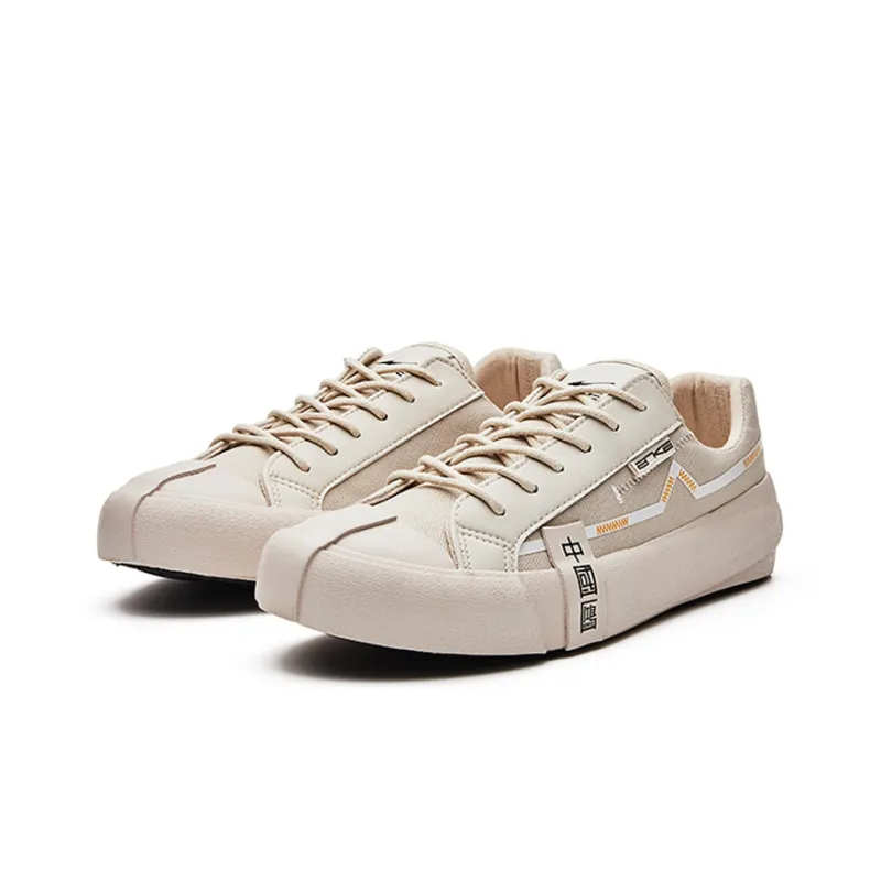Erke China Fortune Blessing Low-Top Skateboard Shoes Women's Ivory White-1