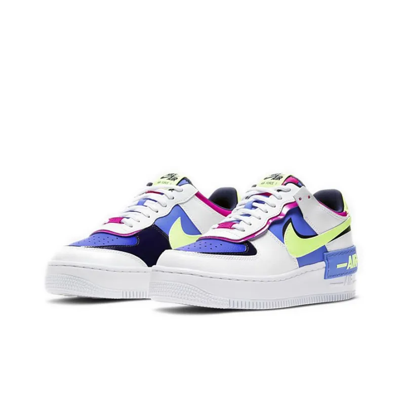 Nike Air Force 1 Low Shadow White Sapphire Barely Volt Women's-2