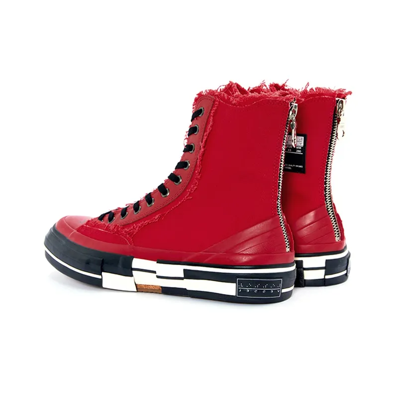 G.O.P. x VESSEL Highs For Yohji Yamamoto Collaboration High Top Skateboard Shoes Unisex Red-3