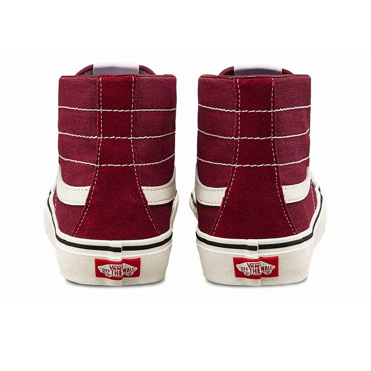 Vans SK8 High-Top Skateboard Shoes Unisex Burgundy-4