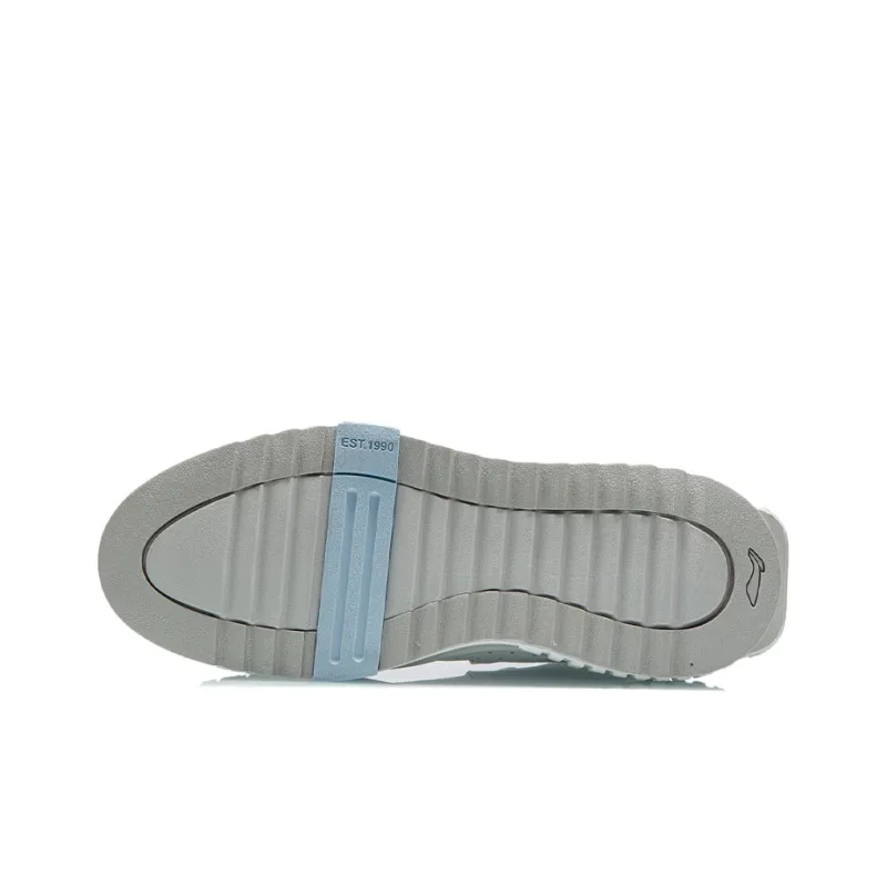 LiNing Coverage Anti-Slip Wear-Resistant Lightweight Breathable Mid-Top Skateboard Shoes Men's White Blue-4