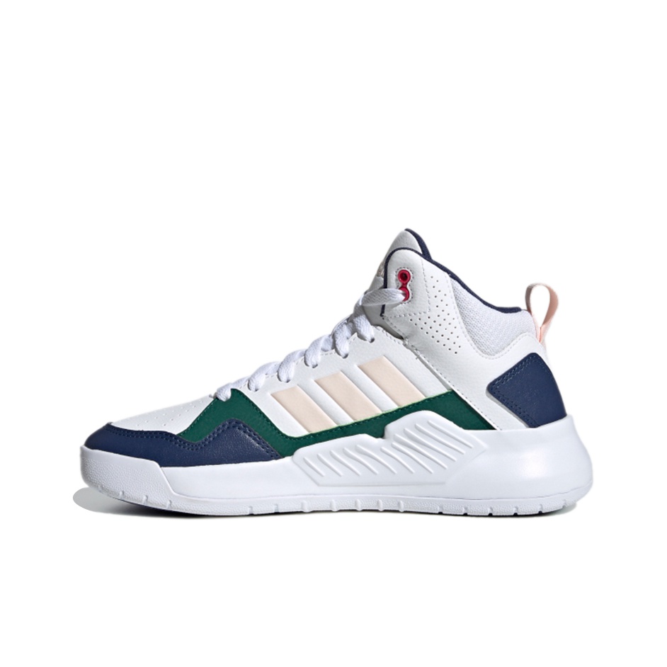 Adidas Neo PLAY9TIS Skateboard Shoes Women s Mid Top White Navy Blue Green POIZON