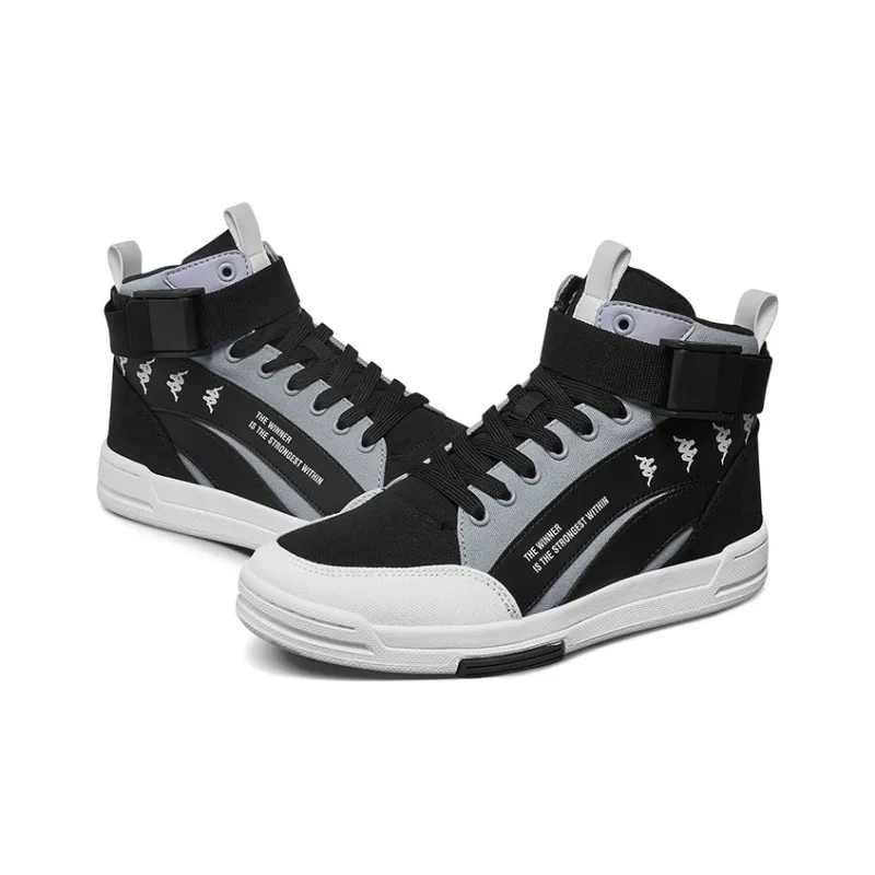 Kappa BANDA Skateboard Shoes Unisex High-Top Black-3