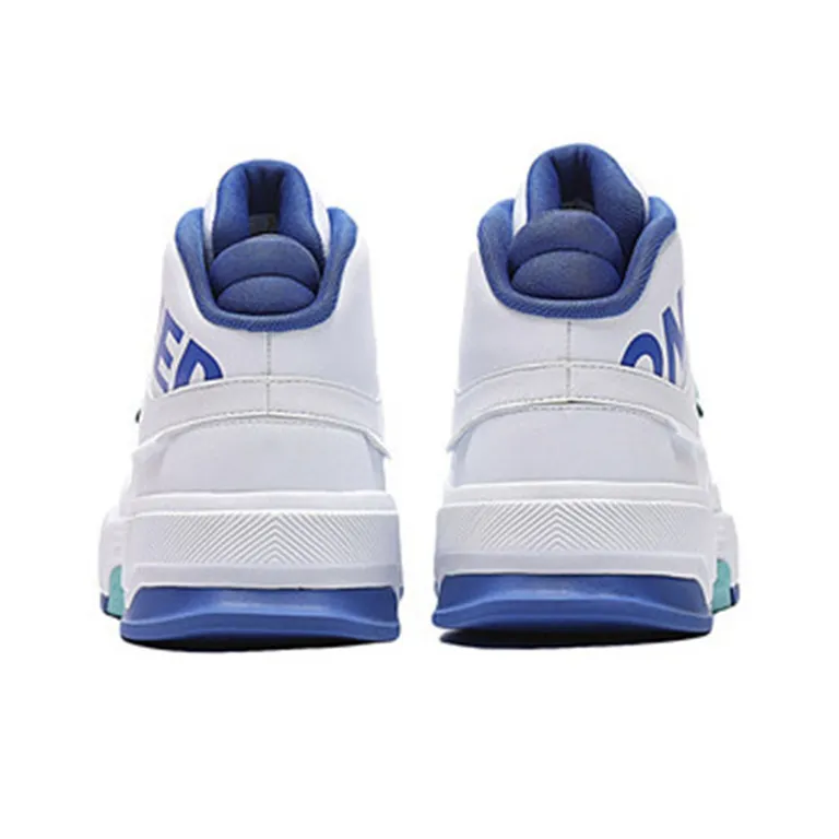 361° Mecha Domination Anti Slip Wear Resistant High Top Skateboard Shoes White Blue-3