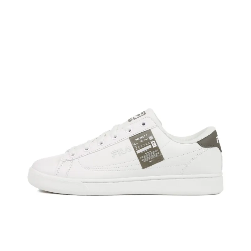 FILA Project 7 Slip Resistant, Abrasion Resistant, Lightweight Low Top Skateboard Shoes Unisex White Green Korean Style-0