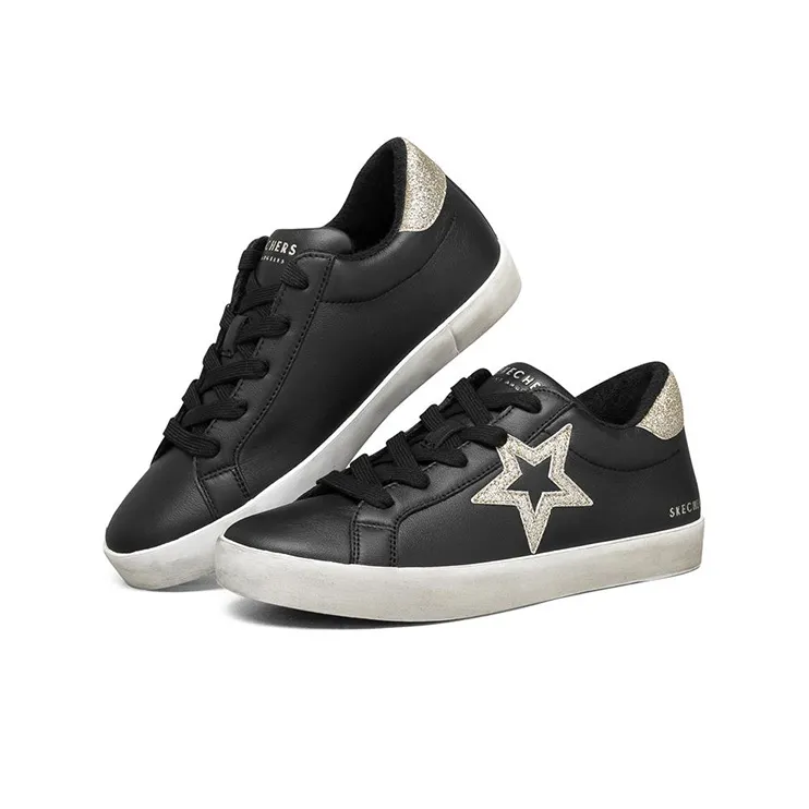Skechers DIAMOND STARZ Skateboard Shoes Women's Low-Top Black/Gold-2