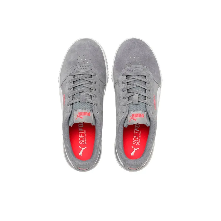 PUMA Carina Suede White/Grey/Red Women's-3