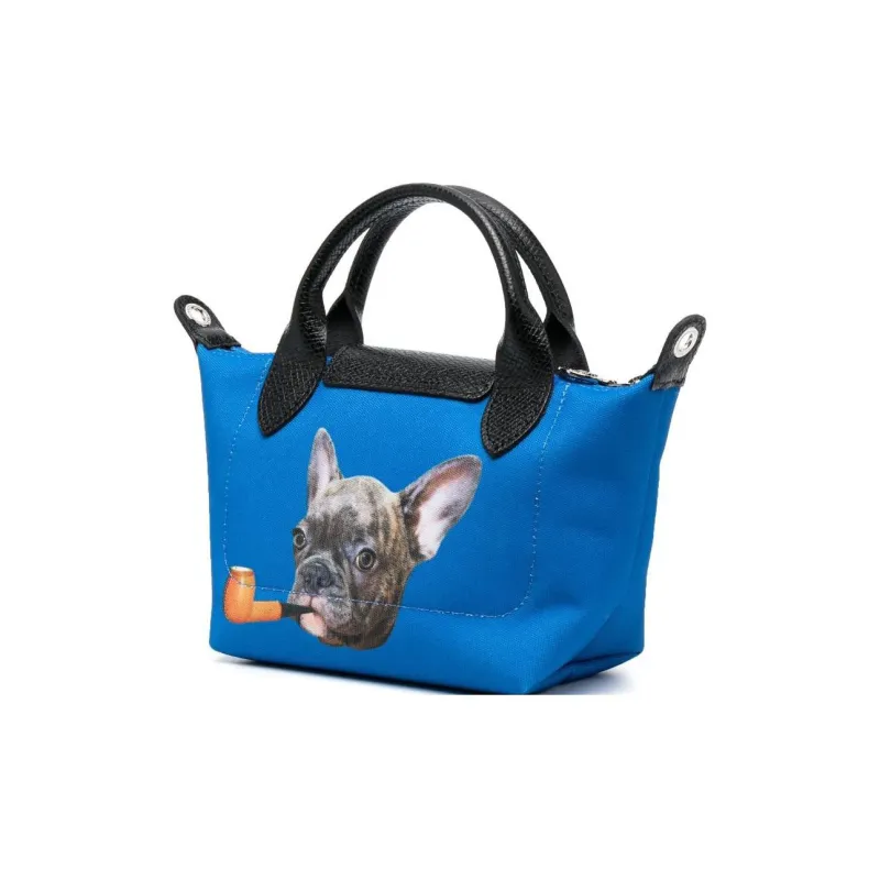 LONGCHAMP ToilerPaper Collaboration Fabric Tote Bag Shopping Bag Handbag Crossbody Bag Regular Women's Blue-3