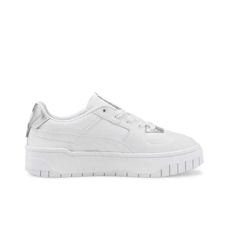 PUMA Cali Skateboard Shoes Women's Low-Top White/Silver-1