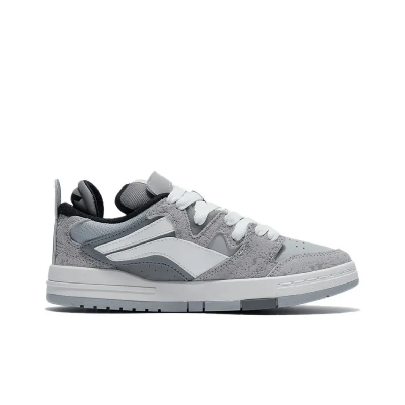 LiNing Wave Pro Anti-Slip And Wear-Resistant Lightweight Low-Top Skateboard Shoes Women's Microcrystalline Gray-1