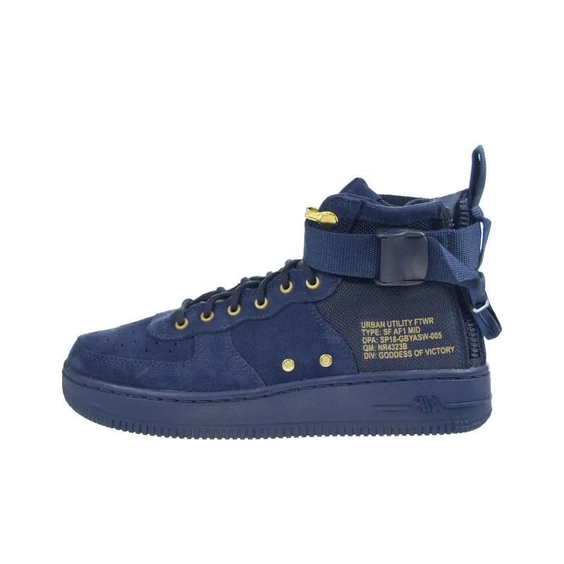 Nike SF Air Force 1 Mid Obsidian Metallic Gold-0