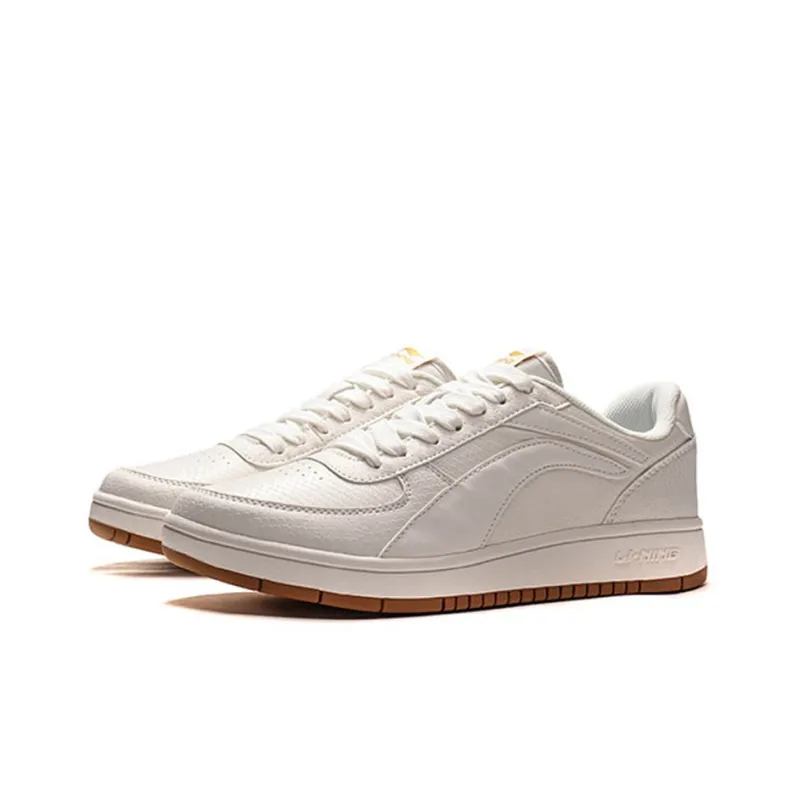 LiNing Low Top Skateboard Shoes Men's White-2