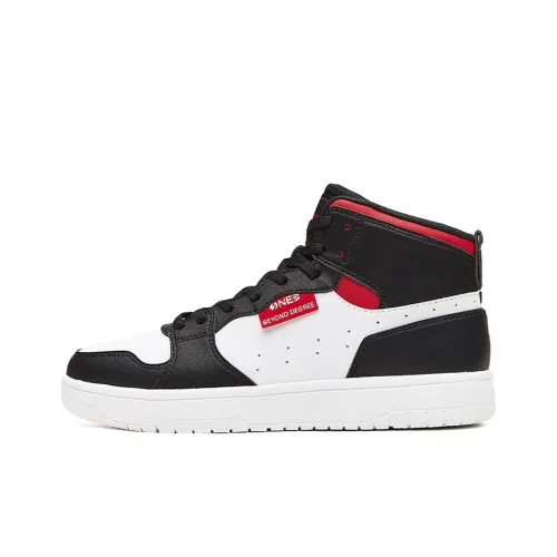 361° Slip Resistant, Breathable, Lightweight Cushioning High Top Skateboard Shoes Women's White Red Black