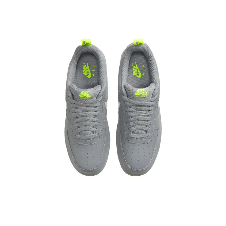 Nike Air Force 1 Low Cut Out Swoosh Particle Grey Volt-3