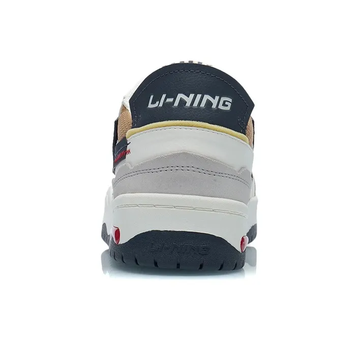 LiNing CF Tracing Anti Slip Wear Resistant Low Top Skateboard Shoes Men's White Black-3