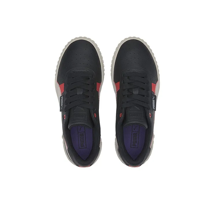PUMA Cali Retro Casual Sneakers Black/Red Women's-2