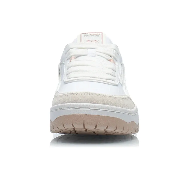 LiNing CF Tracing Anti Slip Wear Resistant Low Top Skateboard Shoes Women's White-4