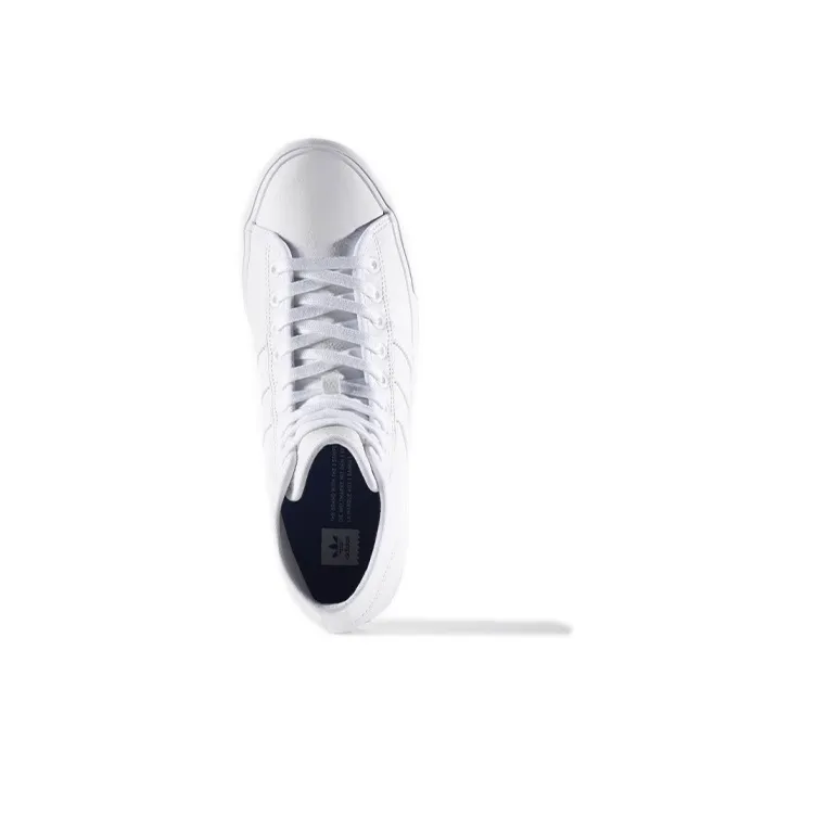 Adidas Originals Matchcourt Anti-Slip Wear-Resistant Mid-Top Skateboard Shoes Men's White-4