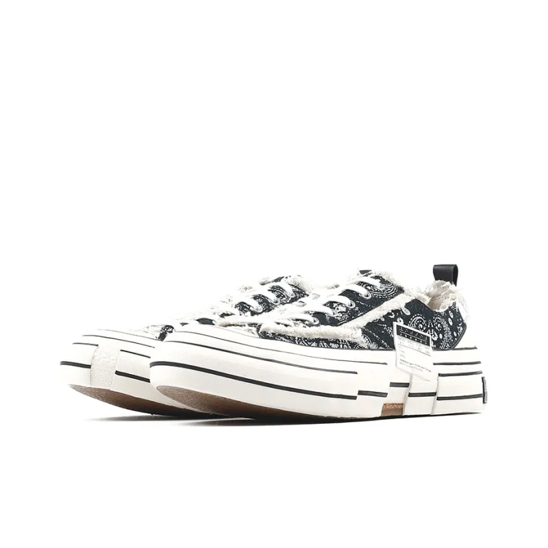 VESSEL G.O.P. Lows Paisley Anti Slip Wear Resistant Lightweight Breathable Low Top Skateboard Shoes Unisex Black White-2