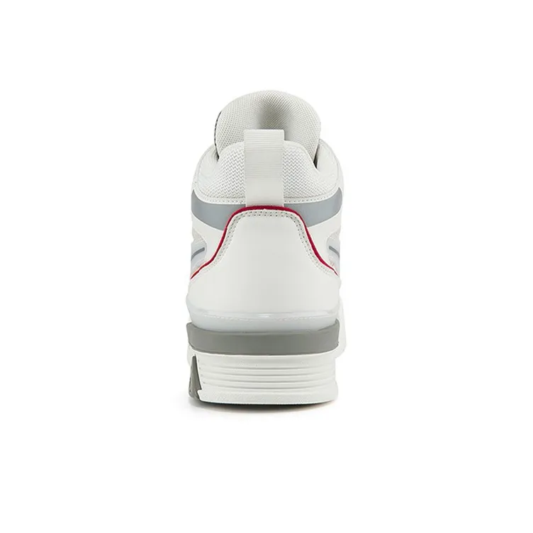 Kappa Wear Resistant Slip Resistant High Top Skateboard Shoes Unisex White Gray-3