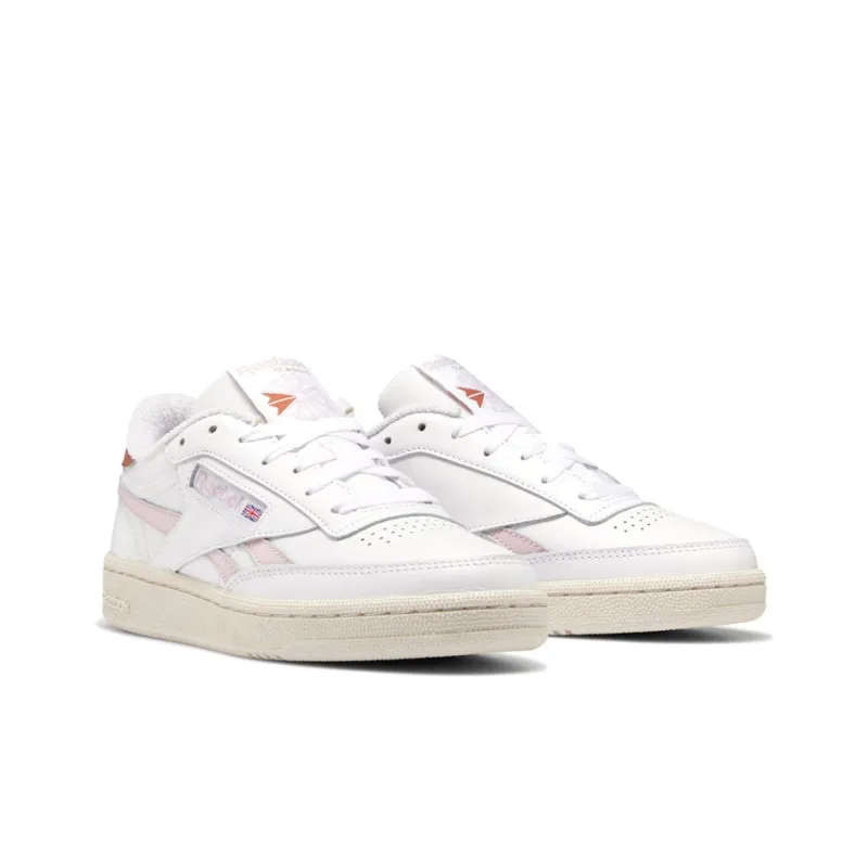 Reebok Revenge Skateboard Shoes Women's Low-Top White/Pink/Red-2