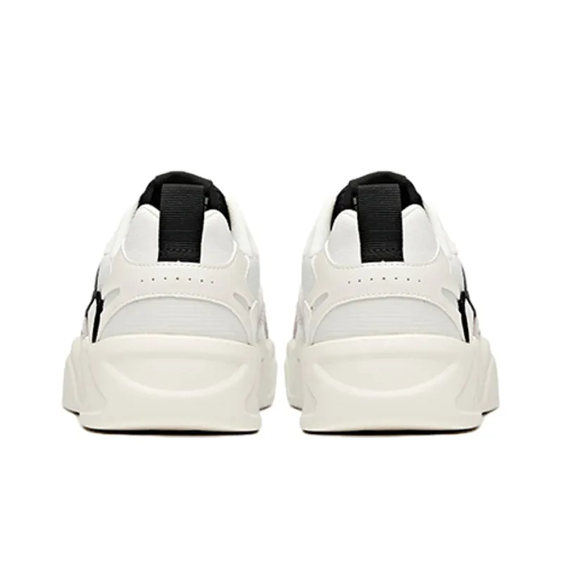Anta Slip Resistant Cushioning Wear Resistant Low Top Skateboard Shoes Men's Black White-4