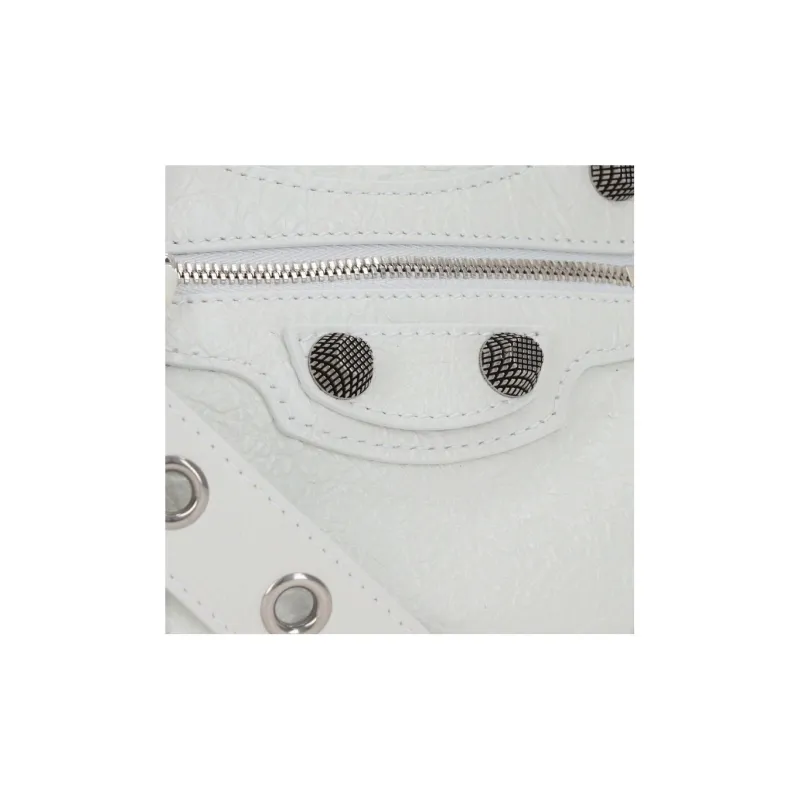 Balenciaga Neo Cagole Fine Grained Sheepskin Shoulder Bag, Crossbody Bag, Handbag Small Size Women's Optical White-3