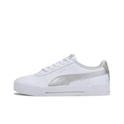 PUMA Carina Series Skateboard Shoes Women's Low-Top White Silver