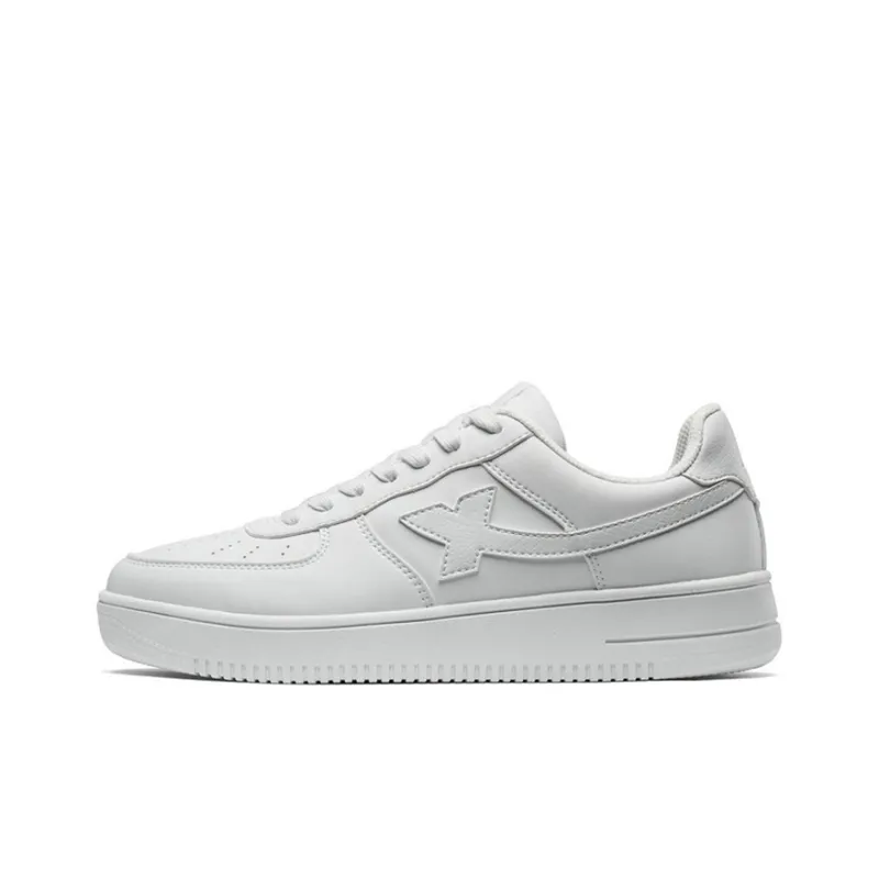 XTEP Anti Slip Wear Resistant Low Top Skateboard Shoes Men's White-0
