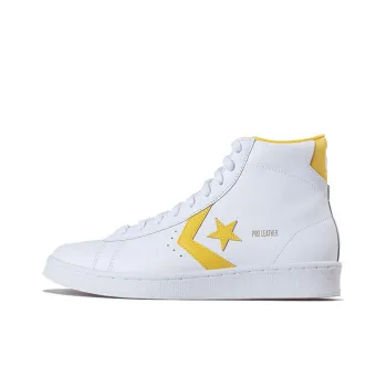 Converse Pro Leather Hi White Amarillo