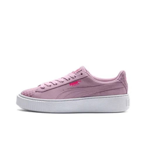 PUMA Suede Skateboard Shoes Women's Low-Top Cherry Blossom Pink