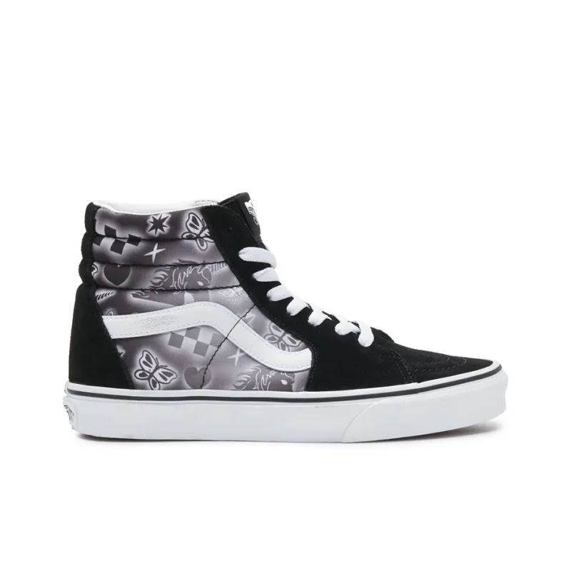 Vans SK8 Hi Black White Print-1