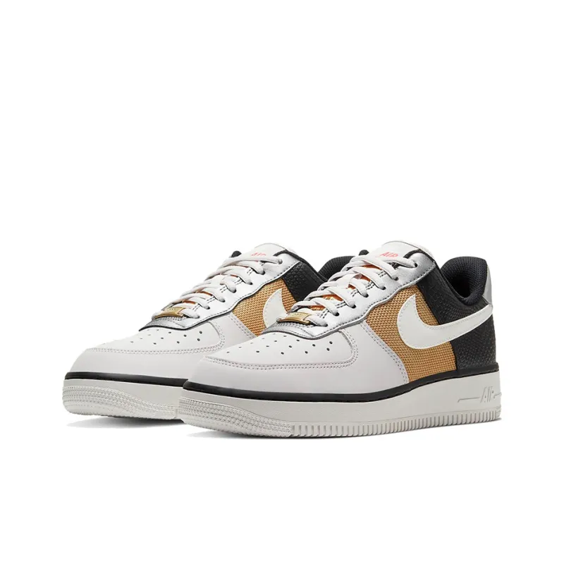 Nike Air Force 1 '07 'Grey Black Gold' Women's-2