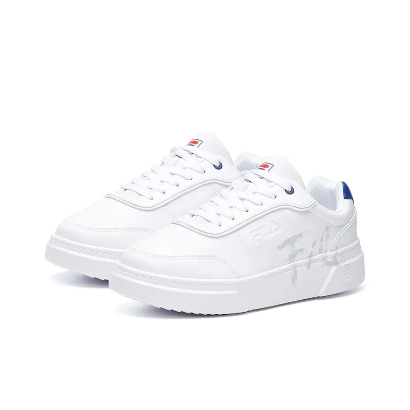 FILA FUSION Game Point Anti Slip Wear Resistant Low Top Skateboard Shoes Men's White-2