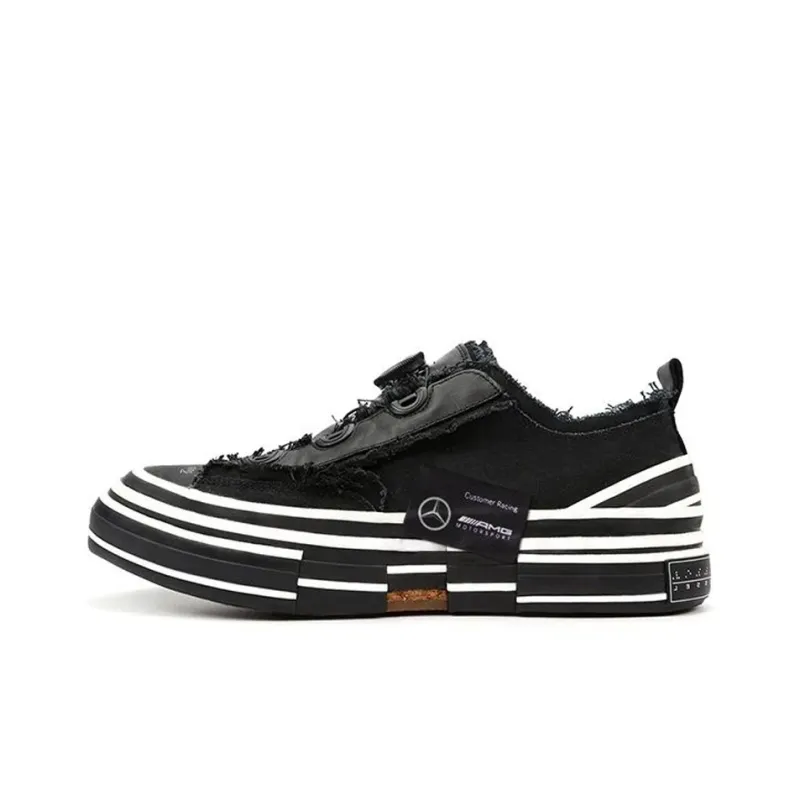 AMG x VESSEL Piece Black Series Anti Slip Wear Resistant Low Top Skateboard Shoes Unisex Black-0