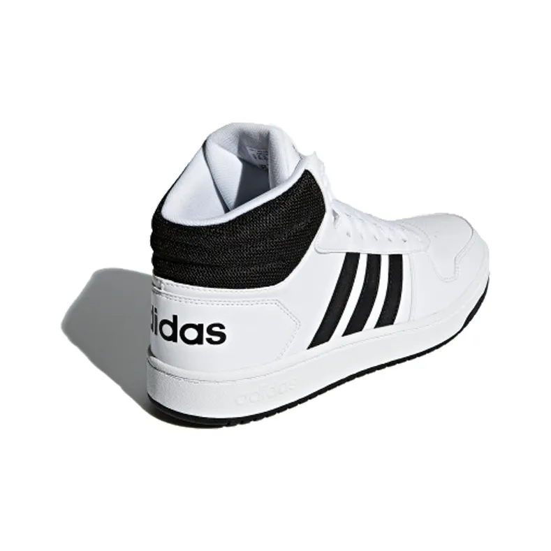 Adidas Hoops 2.0 Mid White Black-4