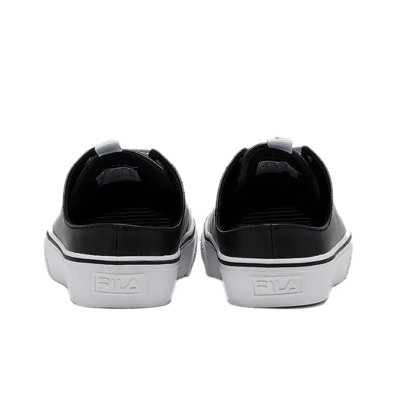 FILA Slip-Resistant Cushioning Wear-Resistant Low-Top Skateboard Shoes Unisex Black White-3
