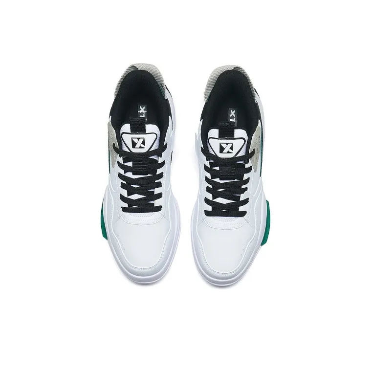 XTEP Anti Slip Wear Resistant Low Top Skateboard Shoes Men's White Black-2