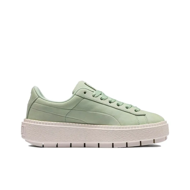 PUMA Platform Trace Skateboard Shoes Women's Low Top Mint Green-1