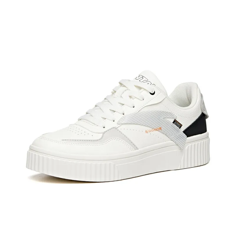 Anta Anti Slip Wear Resistant Low Top Skateboard Shoes Men's Ivory White Black-1