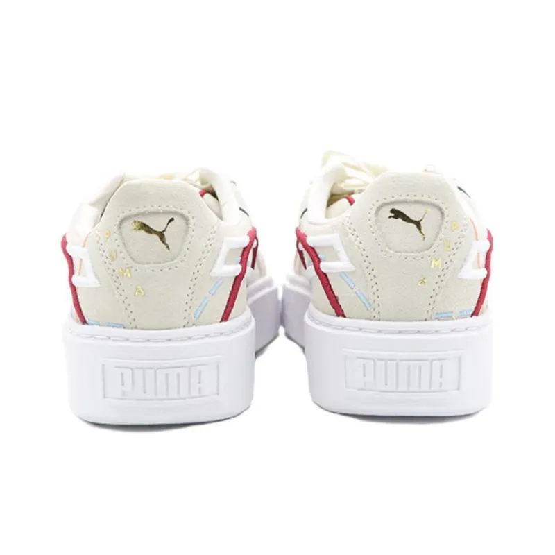 PUMA Suede Platform Courture 'White Red' Women's-5