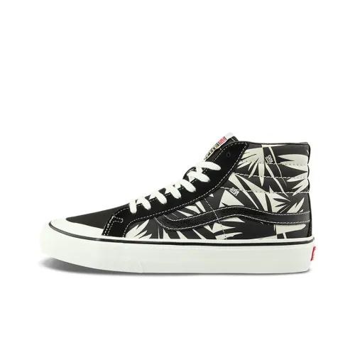 Vans SK8 Skateboard Shoes Unisex High-Top Black/White Print