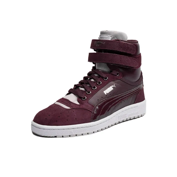 PUMA Sky 2 Streetwear Slip-Resistant Cushioning Coverage High-Top Skateboard Shoes Women's Dark Red-2