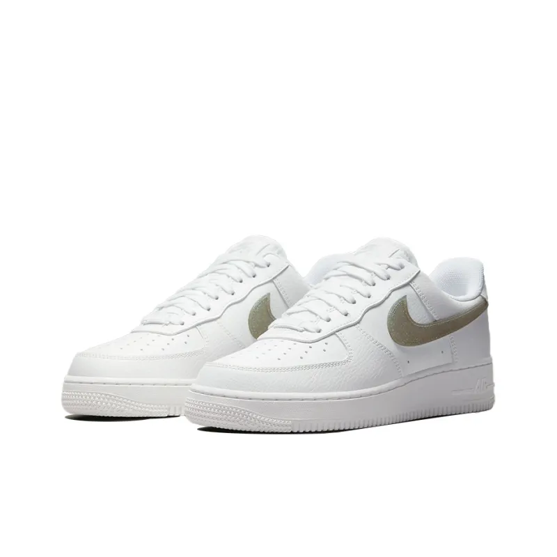 Nike Air Force 1 Low White Gold Glitter Swoosh Women's-2