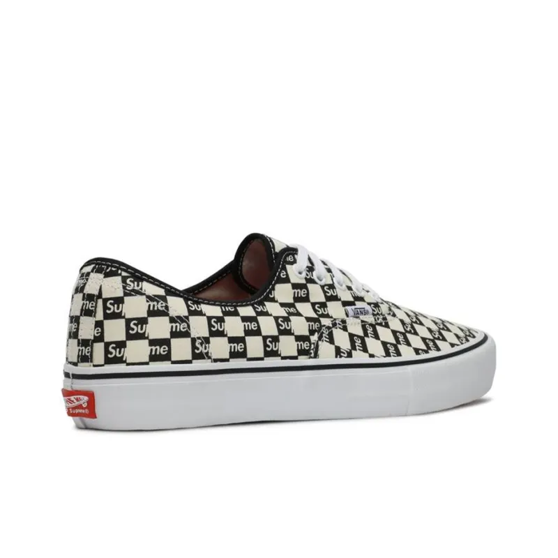 Vans Authentic Supreme Black Checker Logo-3
