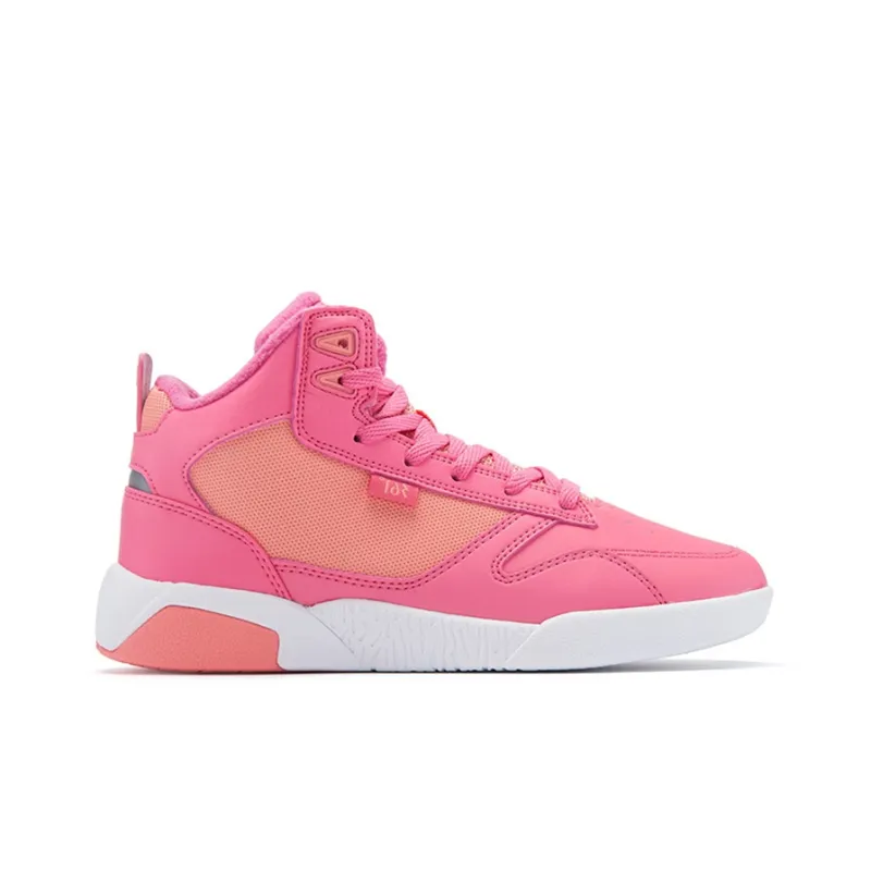 361° High Top Winter Padded Skateboard Shoes Women's Peach Red-1