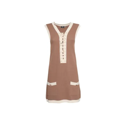 Elisabetta Franchi Sleeveless Dresses Women's Tan