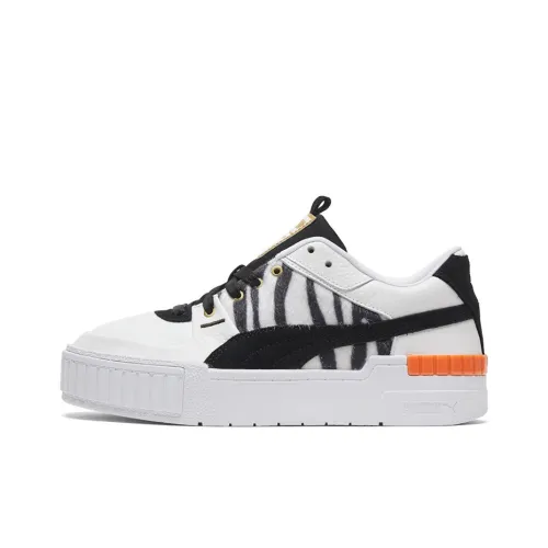 PUMA Cali Series Skateboard Shoes Women's Low-Top White/Black/Orange