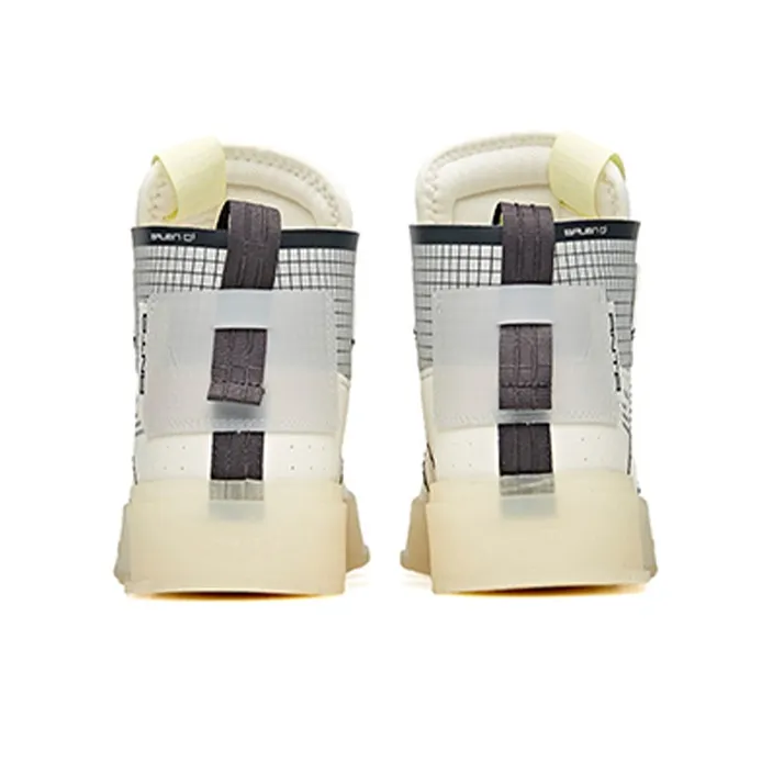 Anta Life Collection High Top Skateboard Shoes Men's White Gray Black-4